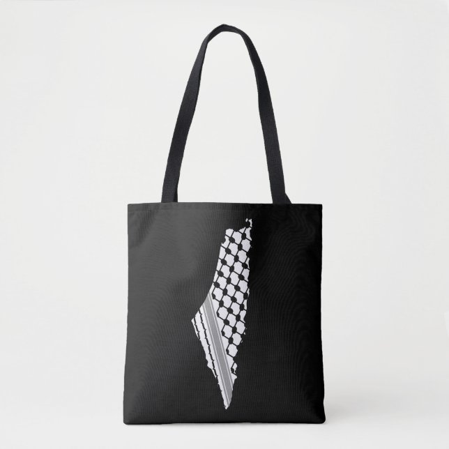 Palestinian keffiyeh, free map of Palestine Kufiya Tote Bag (Front)