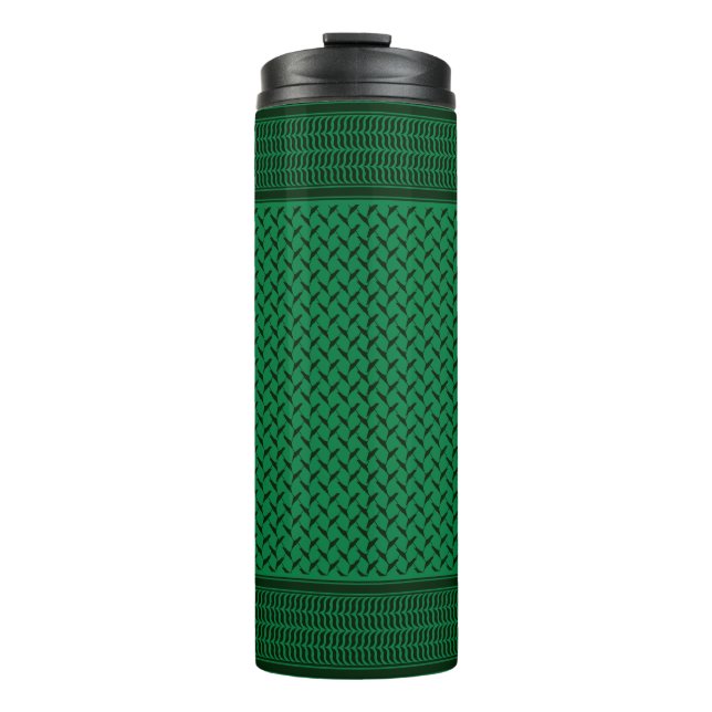 Palestinian keffiyeh | Palestine map Pattern Thermal Tumbler (Front)