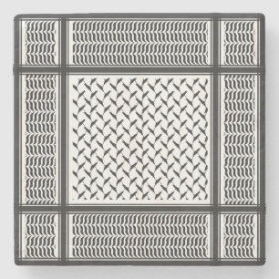 Palestinian keffiyeh stone coaster