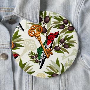 Palestinian Key Symbol of the Right of Return 6 Cm Round Badge