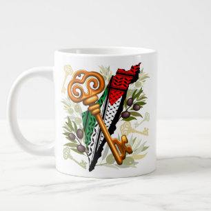Palestinian Key Symbol of the Right of Return Large Coffee Mug