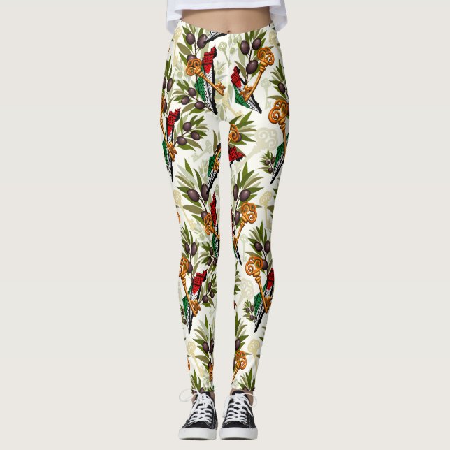 Palestinian Key Symbol of the Right of Return Leggings (Front)