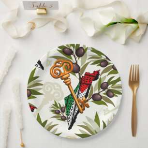 Palestinian Key Symbol of the Right of Return Paper Plate