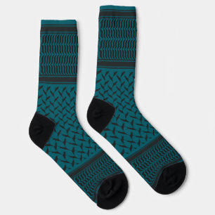 palestinian kuffiya black and blue socks