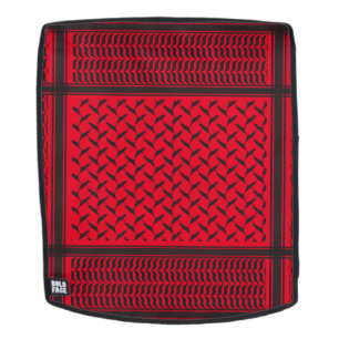 palestinian kuffiya black and red backpack