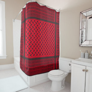 palestinian kuffiya black and red  shower curtain