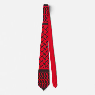 palestinian kuffiya black and red tie
