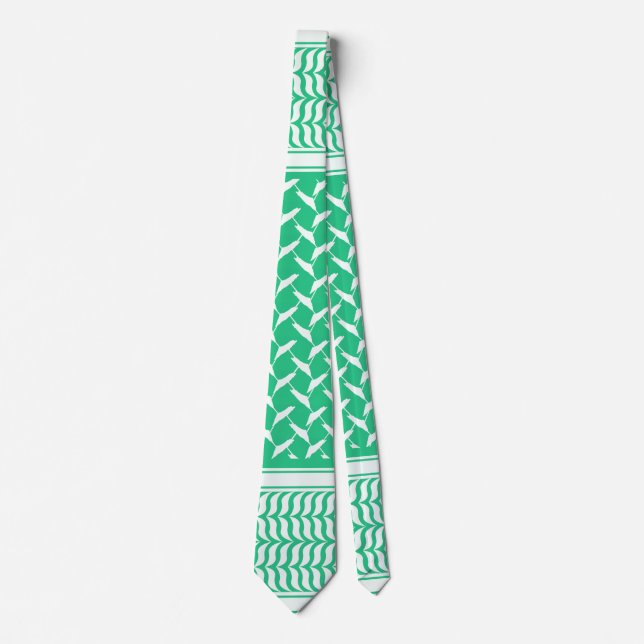 palestinian kuffiya Green Gradient Tie (Front)
