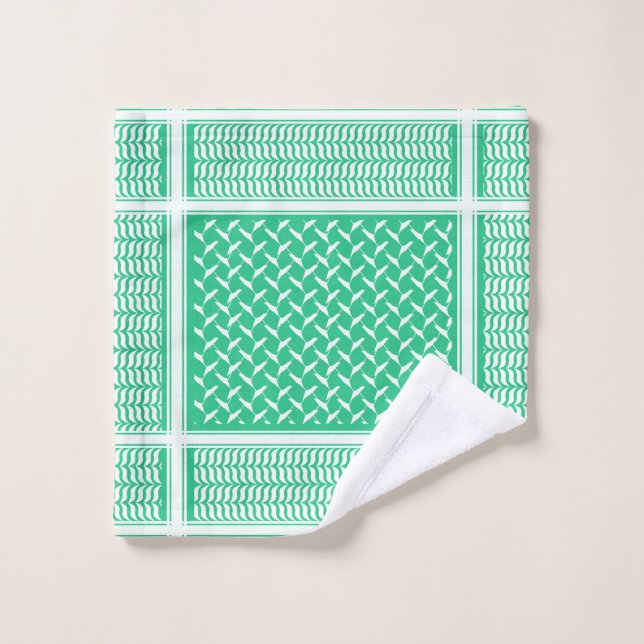 palestinian kuffiya Green Gradient Wash Cloth (Wash Cloth)