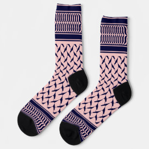 palestinian kuffiya PINK and dark blue Socks