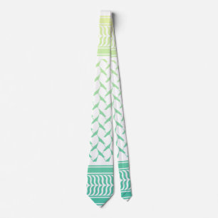 Palestinian Kuffiyeh Motif Lemon Yellow Mint Green Tie