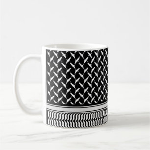 Palestinian Kufiya   black Keffiyeh Coffee Mug