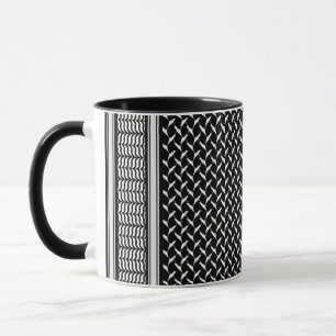 Palestinian Kufiya   black Keffiyeh Mug