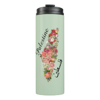 Palestinian Map فلسطين | Floral |Thermal Tumbler