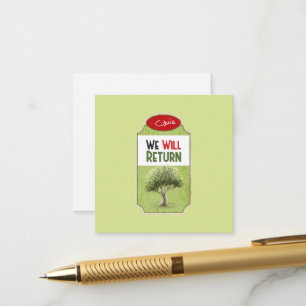 Palestinian Olive Tree: "We will Return" Enclosure Card