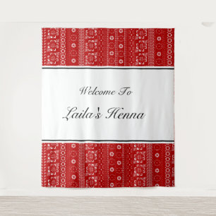 Palestinian Pattern Henna Photobooth Backdrop Tapestry