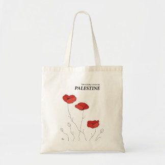 Palestinian poppies tote bag