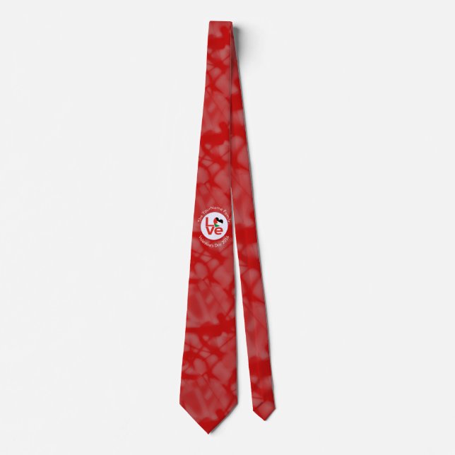 Palestinian Red LOVE Flag Personalized  Tie (Front)