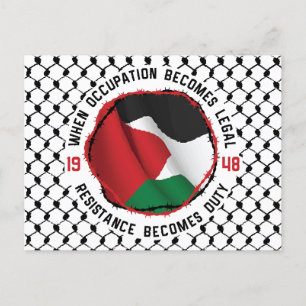 Palestinian Resistance Occupation Human Rights Holiday Postcard