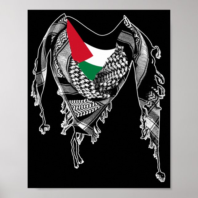 Palestinian scarf, Palestine flag Poster (Front)