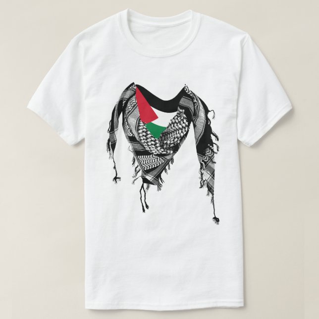 Palestinian scarf, Palestine flag T-Shirt (Design Front)