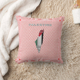  Palestinian Shemagh Throw Pillow - Keffiyeh
