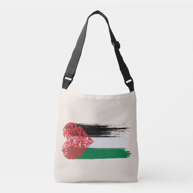 Palestinian Solidarity Crossbody Bag | Love heart (Front)