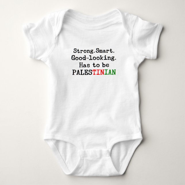 palestinian strong baby bodysuit (Front)