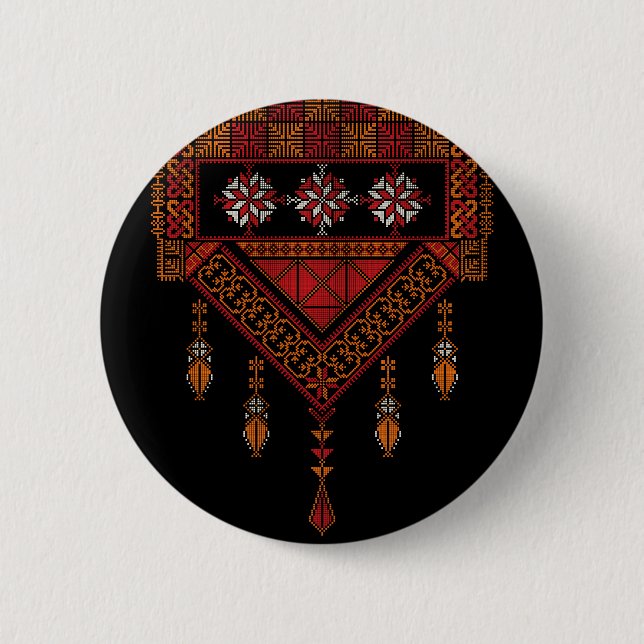 Palestinian Tatreez Embroidery |palestine Art  6 Cm Round Badge (Front)