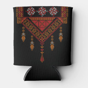 Palestinian Tatreez Embroidery palestine Art Can Cooler