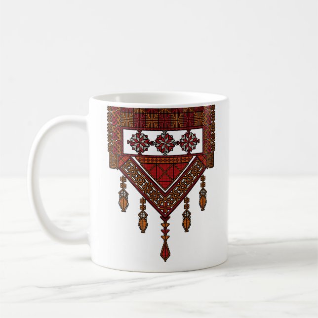 Palestinian Tatreez  Embroidery | palestine Art Coffee Mug (Left)