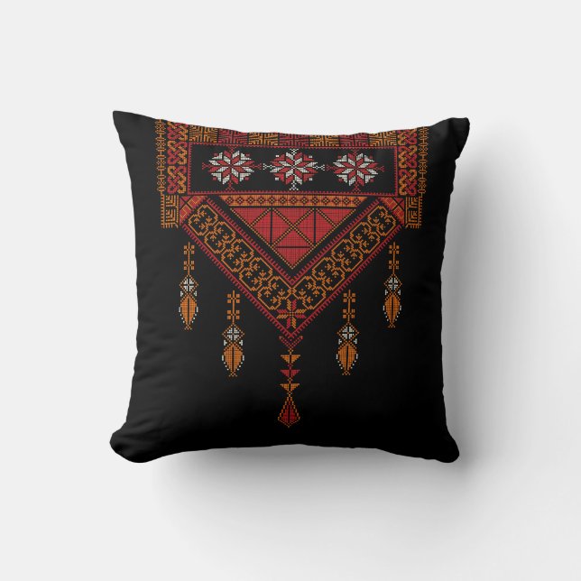 Palestinian Tatreez  Embroidery | palestine Art Cushion (Front)