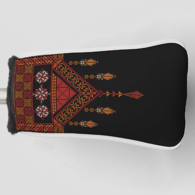 Palestinian Tatreez  Embroidery | palestine Art Golf Head Cover (Front)