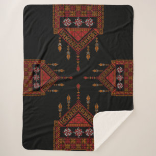 Palestinian Tatreez  Embroidery  palestine Art Sherpa Blanket