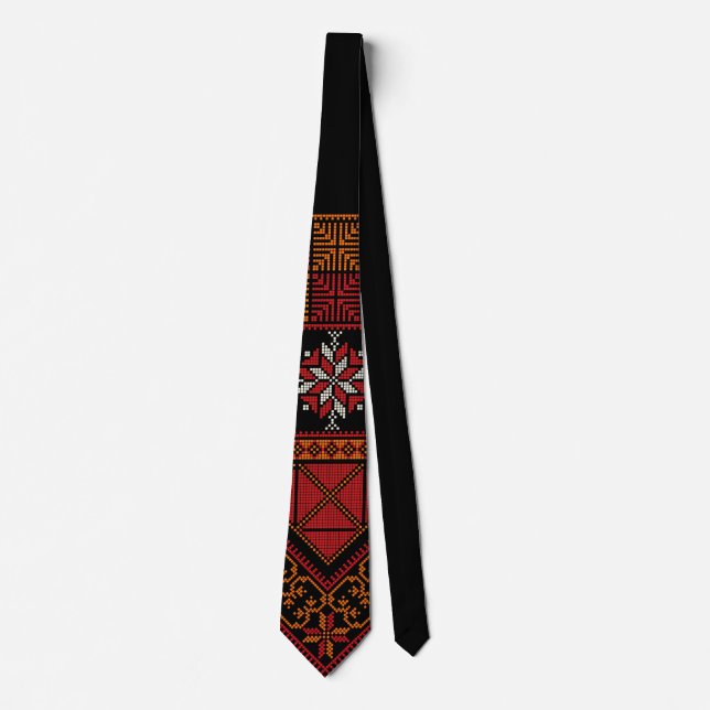 Palestinian Tatreez  Embroidery | palestine Art Tie (Front)