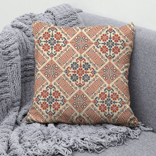 Palestinian Tatreez Fashion Throw Pillow 11