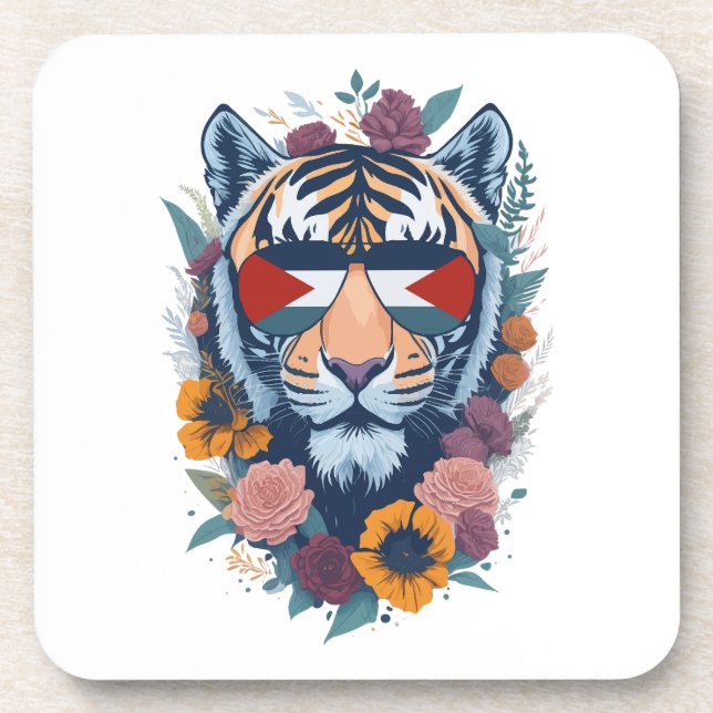 Palestinian tiger - Palestine FLAG  Coaster (Front)