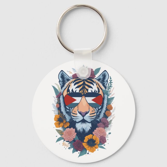 Palestinian tiger - Palestine FLAG  Key Ring (Front)