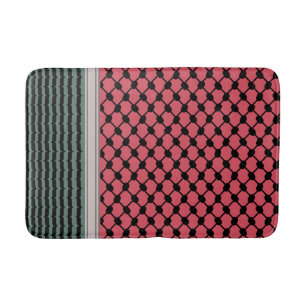 Palestinian watermelon Hatta Keffiyeh Kufiya Folk Bath Mat