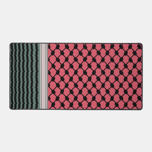 Palestinian watermelon Hatta Keffiyeh Kufiya Folk Desk Mat (Front)