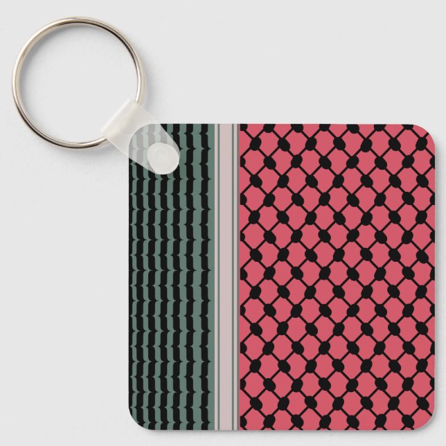 Palestinian watermelon Hatta Keffiyeh Kufiya Folk Key Ring (Front)
