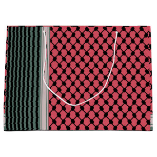 Palestinian watermelon Hatta Keffiyeh Kufiya Folk Large Gift Bag