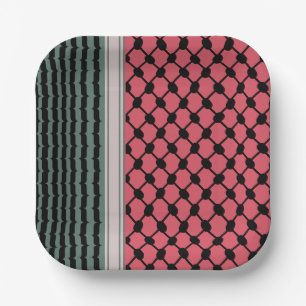 Palestinian watermelon Hatta Keffiyeh Kufiya Folk Paper Plate