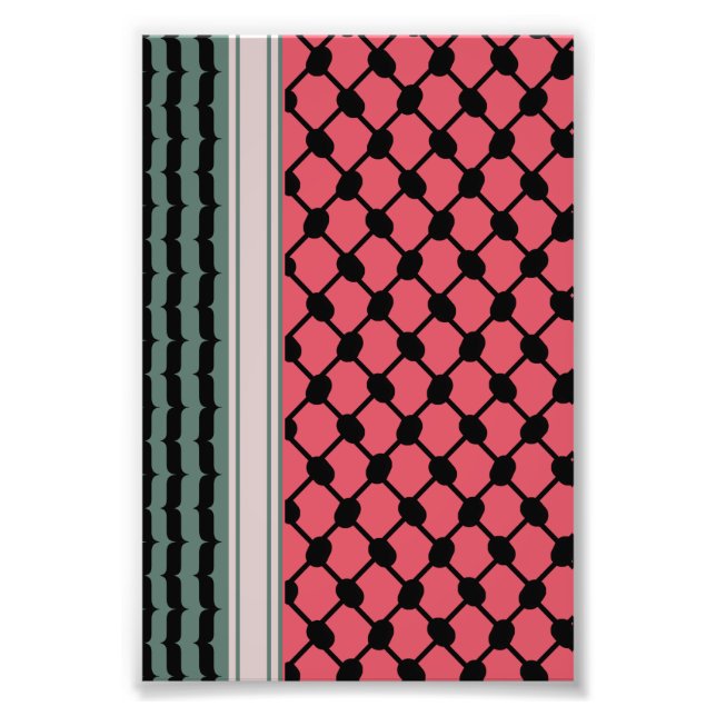 Palestinian watermelon Hatta Keffiyeh Kufiya Folk Photo Print (Front)