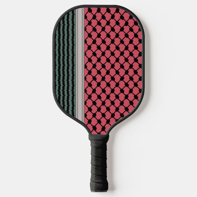 Palestinian watermelon Hatta Keffiyeh Kufiya Folk Pickleball Paddle (Front)