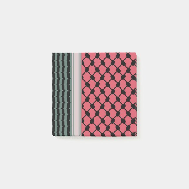 Palestinian watermelon Hatta Keffiyeh Kufiya Folk Post-it Notes (Front)