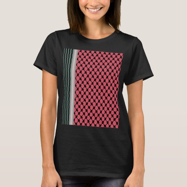 Palestinian watermelon Hatta Keffiyeh Kufiya Folk T-Shirt (Front)