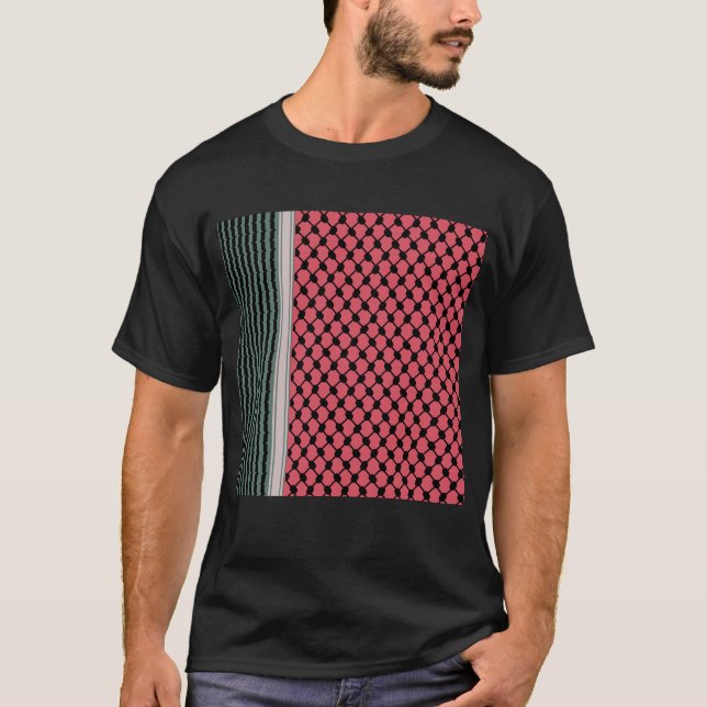 Palestinian watermelon Hatta Keffiyeh Kufiya Folk T-Shirt (Front)