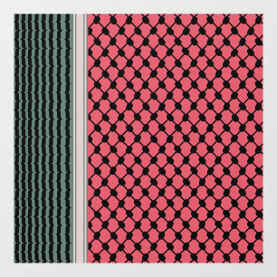 Palestinian watermelon Hatta Keffiyeh Kufiya Folk Window Cling