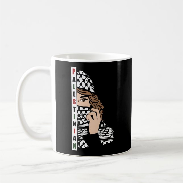 Palestinian With Kufeya Scarf Palestinian Fashion Coffee Mug (Left)